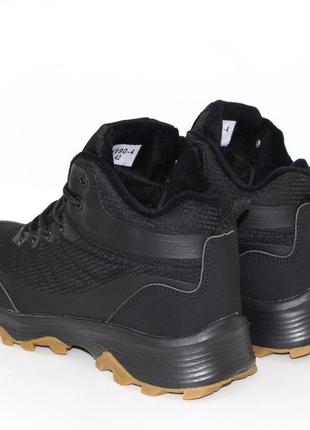 Чоловічі термо черевики на зиму чорний5 фото