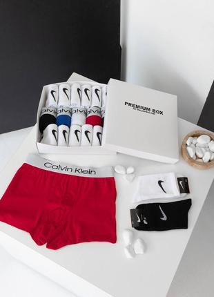 Комплект мужского белья 5 штук + 12 пар носков Brązowy calvin klein качественные мужские боксеры набор мужских носков
