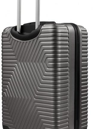 Средний пластиковый чемодан на колесах 70l gd polo серый2 фото