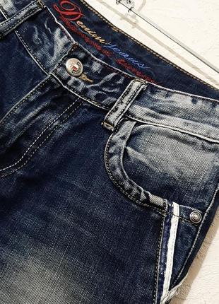 Glo-story відмінні джинси сині котонові прямі біла обробка розмір 25 38 404 фото