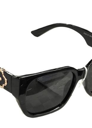 Очки солнцезащитные женские стильные черные поляризованная линза3 фото