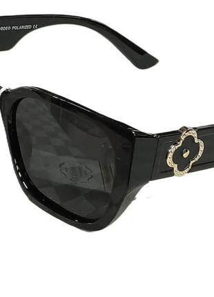 Очки солнцезащитные женские стильные черные поляризованная линза2 фото
