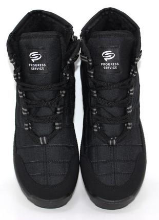 Зимові стьобані черевики з плащової тканини чорний2 фото