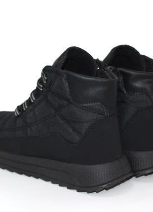 Зимові стьобані черевики з плащової тканини чорний6 фото