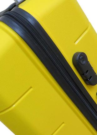 Большой чемодан на колесах из полипропилена 93l my polo, турция желтый9 фото