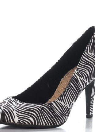 Туфли лодочки на каблуке рюмке анималистичный принт зебра1 фото