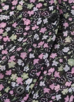 Шифоновое платье - рубашка в цветочек без подкладки h&m7 фото