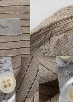 Ermenegildo zegna vintage linen striped shirt чоловіча сорочка10 фото