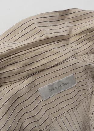 Ermenegildo zegna vintage linen striped shirt чоловіча сорочка8 фото