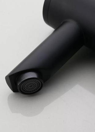 Змішувач сенсорний для умивальника, якісний безконтактний кран матовий для раковини чорний2 фото