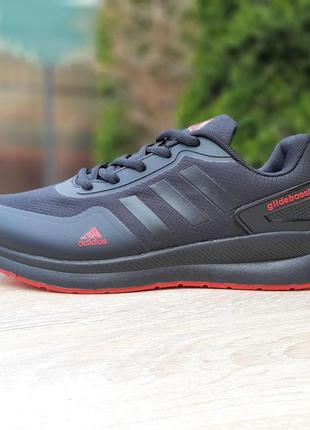 Мужские кроссовки adidas glide чорні з червоним