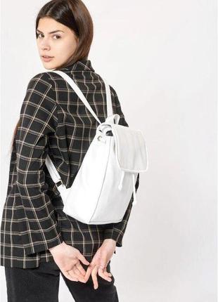 Рюкзак белый женский стильный на клапане кожа эко 722200008