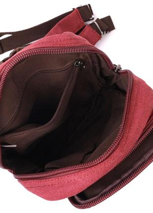Сумка слінг рюкзак бордовий одна шлейка тканинна 7221646 фото