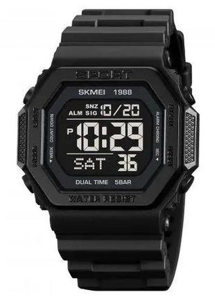 Годинник наручний чоловічий skmei 1988bk, чоловічий армійський водостійкий тактичний годинник, для військовослужбовців