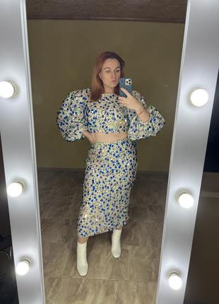 Новогодний костюм (юбка+топ)