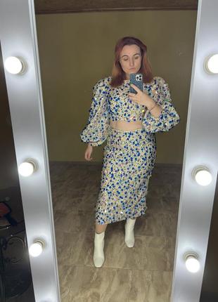 Новогодний костюм (юбка+топ)