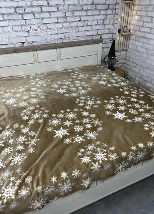 Новорічний флісовий плед полуторний розмір 160х215