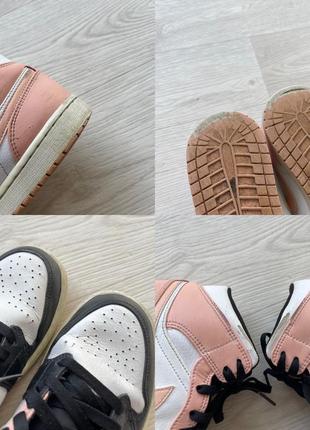 Шикарные кроссовки nike air jordan 1 mid crimson tint pink/white/black9 фото