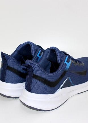 Чоловічі текстильні кросівки у синьому кольорі з білою підошвою з піни. синій5 фото
