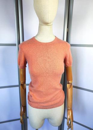 Cashmere collection кашеміровий светр з коротким рукавом лососевого кольору