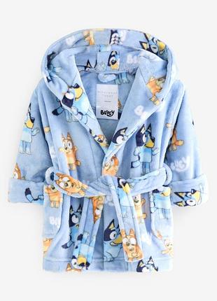 Флисовый халат некст собачка блу