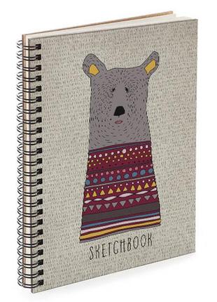 Блокнот sketchbook (прямоуг.) ведмідь у светрі
