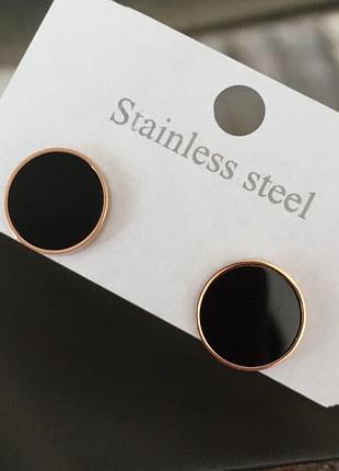 Серьги  из медицинского золота stainless steel, xuping позолоченные