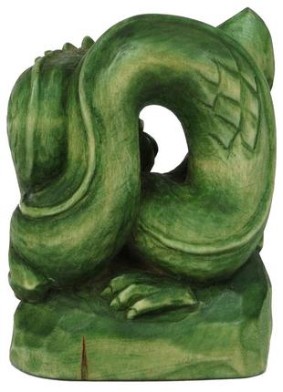 Фигурка ручной работы зеленый древесный дракон символ 2024 года7 фото
