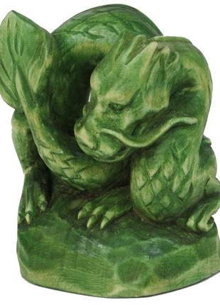 Фігурка ручної роботи зелений деревний дракон символ 2024 року4 фото