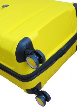 Середня валіза з поліпропілену на колесах 60l my polo, туреччина жовта8 фото