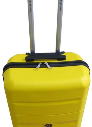 Середня валіза з поліпропілену на колесах 60l my polo, туреччина жовта6 фото