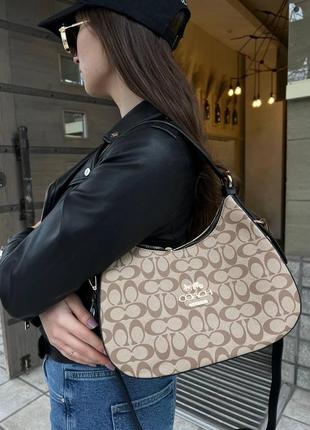 Жіноча сумка з еко-шкіри coach коач молодіжна, брендова сумка-клатч маленька через плече