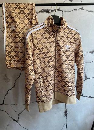 Костюм спортивный adidas retro blum бежевый9 фото
