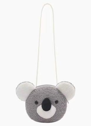 Детская сумка через плече плюшевая "зверушки" каракуль коала,​ wuke