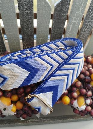 Змінний текстильний ремінь для сумки фурнітура золото.