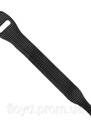 Хомут-липучка с ушком 150х12 мм многоразовая стяжка для крепления черная