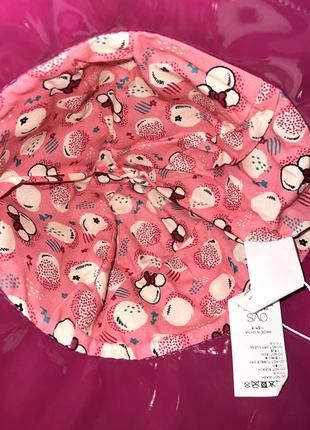 Шляпка для дівчинки рожевого кольору mickey, всередині котоновий підклад.//  розмір: 6-8 років7 фото