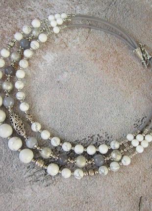 Намисто з кахолонгу та агату" на світанку"