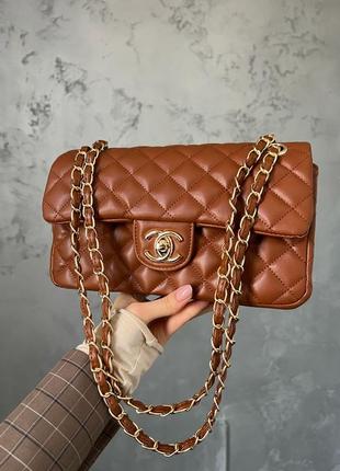 Жіноча сумка chanel 2.55 brown3 фото