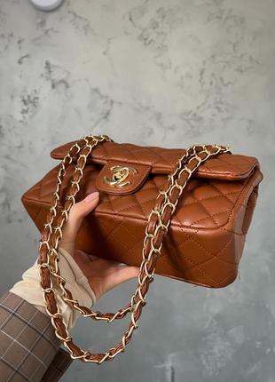 Жіноча сумка chanel 2.55 brown9 фото