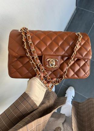 Жіноча сумка chanel 2.55 brown1 фото