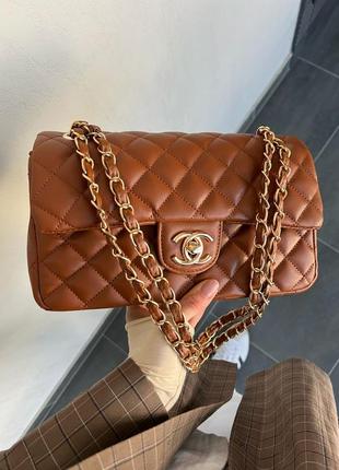 Жіноча сумка chanel 2.55 brown5 фото