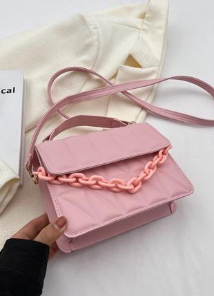 Женская сумка кросс-боди светло-розовая
