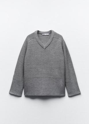 Zara серый свитер зара