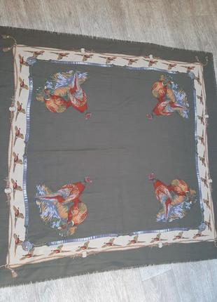 Платок фазаны, винтаж