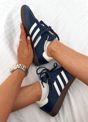 Кроссовки adidas samba navy blue premium8 фото