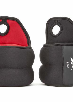 Обважнювачі зап'ястя reebok wrist weights чорний, червоний уні 0.5 кг