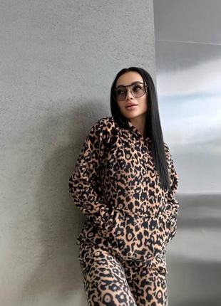 Флісовий леопардовий костюм