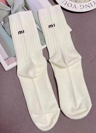 Шкарпетки жіночі miu miu (36-39) високі повсякденні