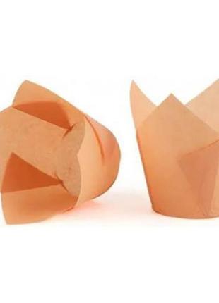 Паперова форма для кексів тюльпан горіхова, 20 шт.